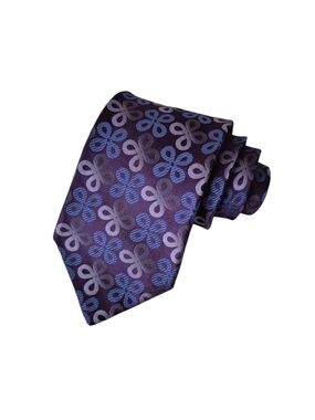 Ted Baker 100% Silk Tie Purple Blue Geo Floral Pattern